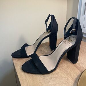 Vince Camuto Black Chunky Strap Heels - Size 9